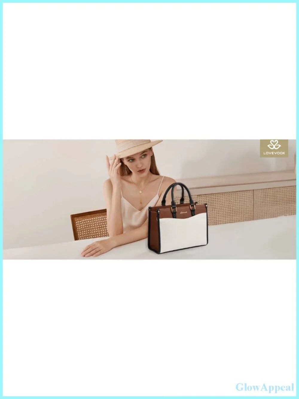Vegan Leather Satchel Tote Bag with Top Handle & Crossbody Strap